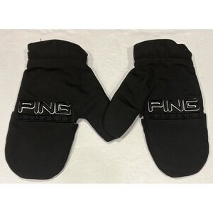 PING Nylon GOLF Cart Mittens Fleece Lined Black Grippers One Size 2 PCs